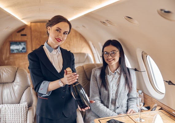 Private jet on the apron